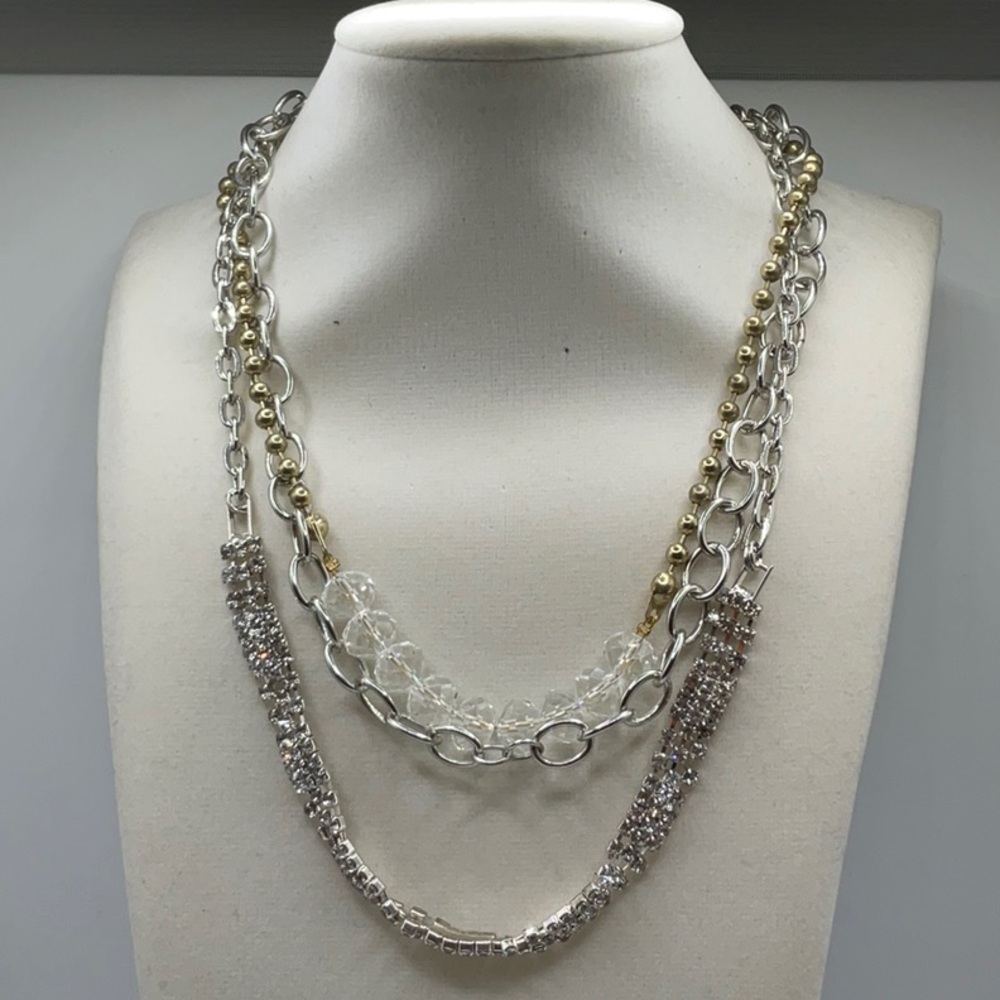 Gold and Silver Layered Necklace NWT